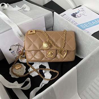 Chene1 Flap Brown Bag AS3456 19*12*7cm 