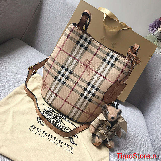 Bvrberry Haymarket Bucket bag in Khaki 18.5 x 15 x 23.5 cm  - 1
