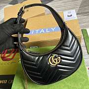 Gvcc1 GG Marmont Half-moon-shaped Mini Bag Black 21x5x11 cm - 6
