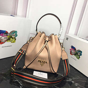 Proda Original Calfskin leather Bucket Bag 1BE018 Pink 21 x 25 x 15 cm