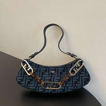 Fend1 O'Lock Swing Shoulder Bag Blue 32x 6x 12cm