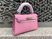 Herme5 Kelly Leather Handbag in Pink 20 x 8 x 14 cm  - 5