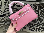 Herme5 Kelly Leather Handbag in Pink 20 x 8 x 14 cm  - 3