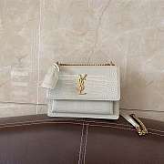 YS1 Sunset Crocodile White Bag with Gold Hardware 22cm - 1