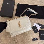 YS1 Sunset Crocodile White Bag with Gold Hardware 22cm - 2