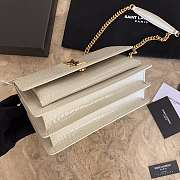 YS1 Sunset Crocodile White Bag with Gold Hardware 22cm - 3