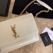 YS1 Sunset Crocodile White Bag with Gold Hardware 22cm - 4