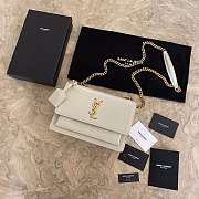 YS1 Sunset Crocodile White Bag with Gold Hardware 22cm - 6