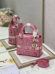 D1or Medium Lady D-Lite Bag Rose Pink 24cm - 4
