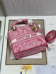 D1or Medium Lady D-Lite Bag Rose Pink 24cm - 3
