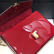 Gvcc1 Sylvie 1969 Black Patent Leather Top Handle Bag Red 20 x 14 x 5 cm  - 5