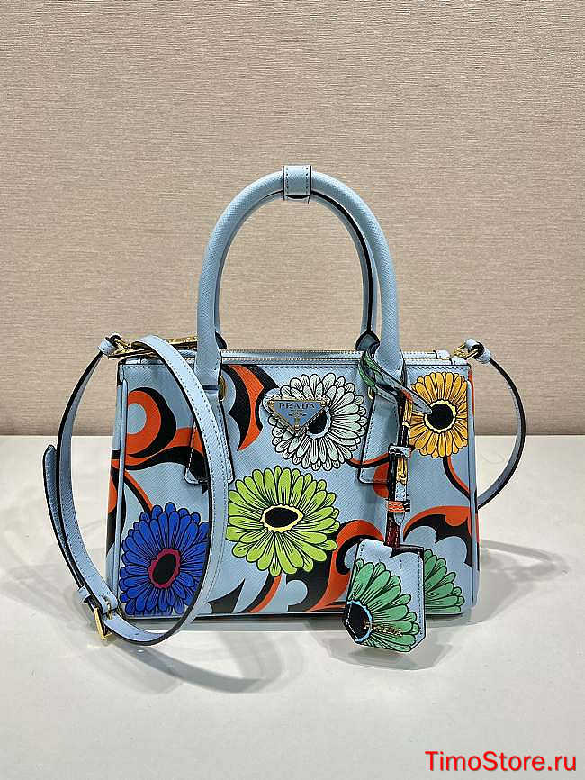 Proda Tote Bag Blue with Gold Hardware 24.5 X16.5X11cm  - 1