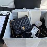 chene1 Mini Flap Bag Lambskin with Gold Hardware 17cm  - 1