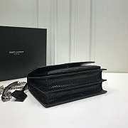 YS1 Sunset Crocodile Black Bag with Silver Hardware 22cm - 2