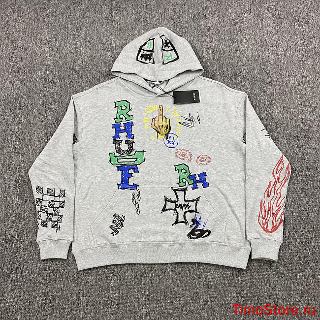 RHUDE grey hoodie - 1