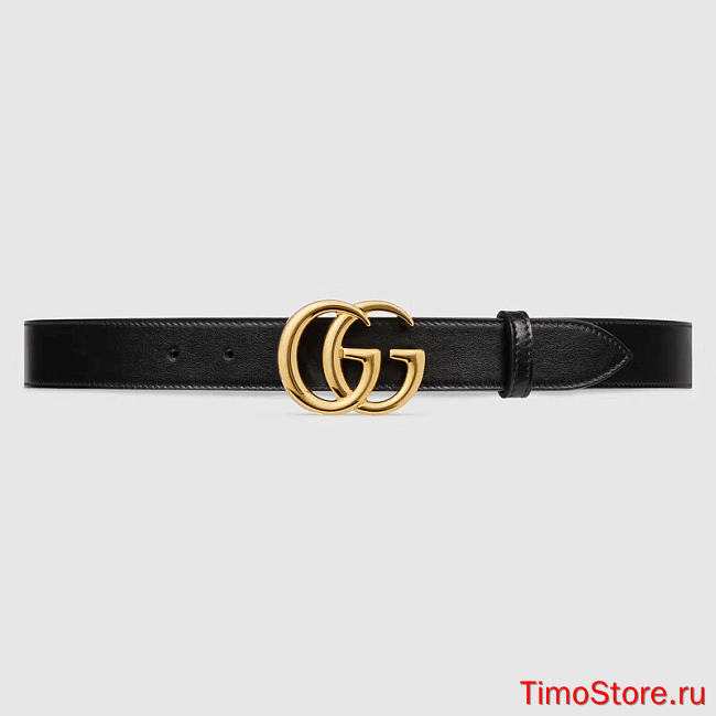 Gvcci marmont Gg leather black whith shiny buckle 100 40 406831 - 1
