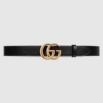 Gvcci marmont Gg leather black whith shiny buckle 100 40 406831