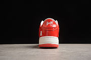 BAPE STA TO LOW TOP SPORTS CASUAL SNEAKERS WHITE/RED - 4