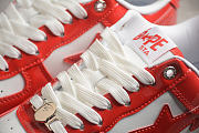 BAPE STA TO LOW TOP SPORTS CASUAL SNEAKERS WHITE/RED - 2