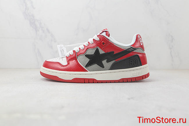 BAPE STA LOW RED/BLACK/GREY-WHITE - 1