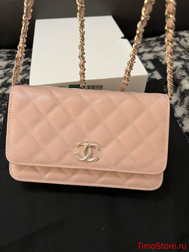 chane1 Rich bag ball pattern 19.2*12.3*3.5cm  pink  - 1
