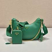Proda Saffiano Re-Edition Shoulder Bag Green 23x17x6.5cm - 1