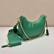 Proda Saffiano Re-Edition Shoulder Bag Green 23x17x6.5cm - 5