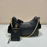Proda Saffiano Re-Edition Shoulder Bag Black 23x17x6.5cm - 1