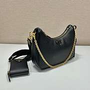 Proda Saffiano Re-Edition Shoulder Bag Black 23x17x6.5cm - 3