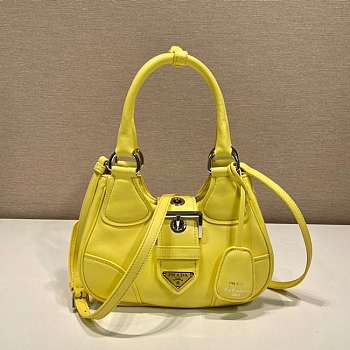 Prada Moon Handbag Yellow 22.5x16x7.5cm 