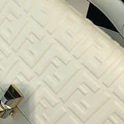 Fend1 Kan I Flip Leather Bag in White 25 x 11 x 18 cm  - 6