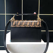 Fend1 Kan I Flip Leather Bag in Khaki 25 x 11 x 18 cm  - 4