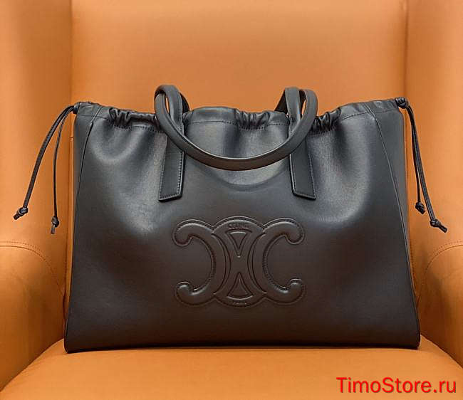 Cel1ne  Cabas Drawstring Cuir Triomphe Tote Bag 44x28x18cm - 1