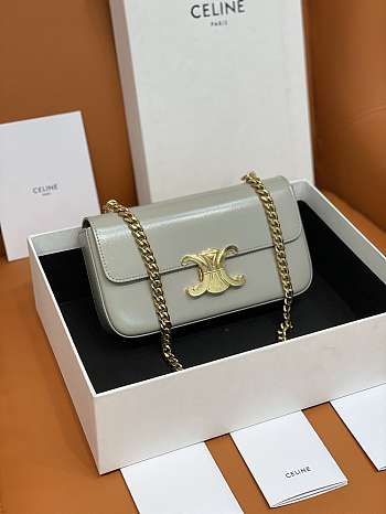 Cel1ne Triomphe Shoulder Bag 197993 Grey 20cm 