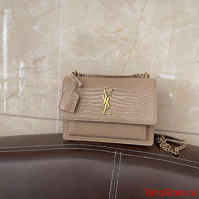 YS1 Sunset Crocodile Bag with Gold Hardware 22cm  - 1
