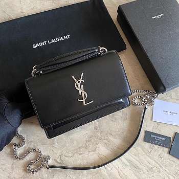 YS1 Sunset Black Bag with Top Handle 19cm  