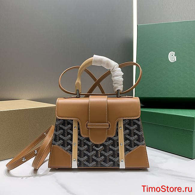 Goyard Saigon Mini Handbag Brown 21cm - 1