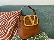 Valentino V Logo Bucket Bag Brown 20cm - 1