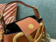 Valentino V Logo Bucket Bag Brown 20cm - 4