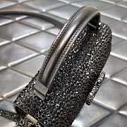 Valentino Mini Vsling Handbag with Sparkling Embroidery Black 19x 13x 9cm  - 4