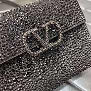 Valentino Mini Vsling Handbag with Sparkling Embroidery Black 19x 13x 9cm  - 2