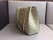 Valentino original lambskin spike tote bag in Light Green 33 x 12 x 23 cm  - 5