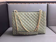 Valentino original lambskin spike tote bag in Light Green 33 x 12 x 23 cm  - 2