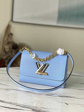 1ouis Vu1tton  Twist Bag M59405 Blue 19 x 15 x 9 cm 