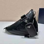 proda Triangle Leather Shoulder Bag Black 26x14x12cm - 1