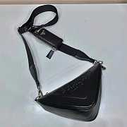 proda Triangle Leather Shoulder Bag Black 26x14x12cm - 6