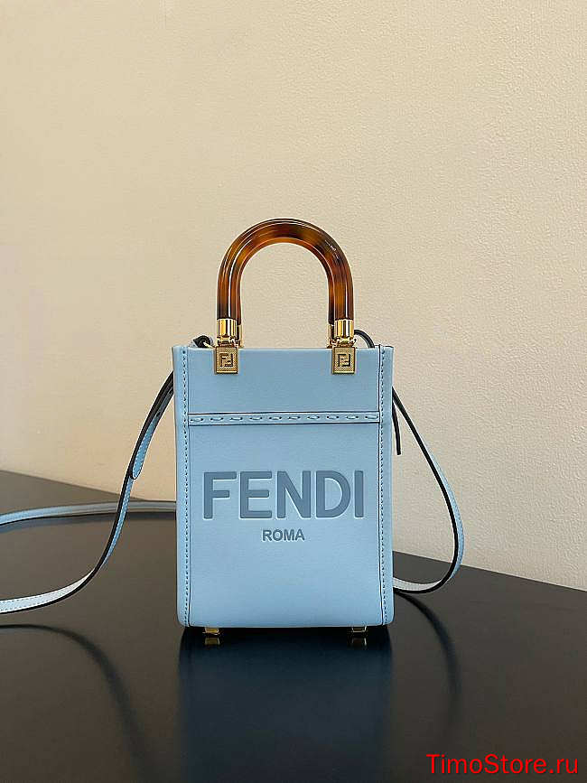 Fend1 Mini Sunshine Shopper Bag  18*13*6.5cm blue - 1