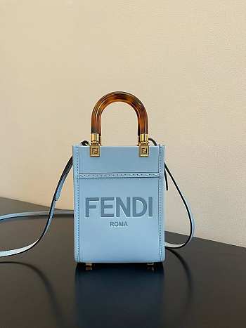 Fend1 Mini Sunshine Shopper Bag  18*13*6.5cm blue