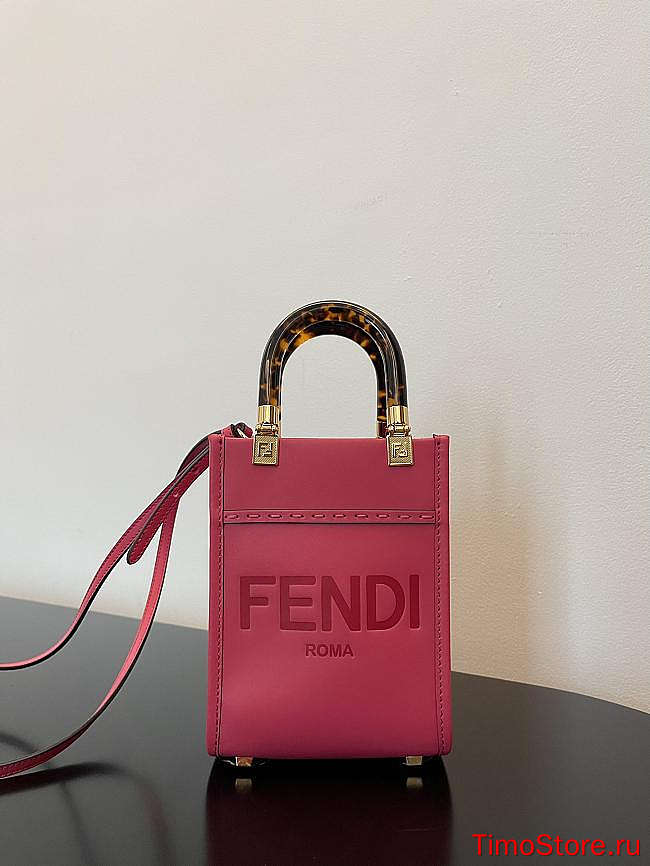 	 Fend1 Mini Sunshine Shopper Bag 18*13*6.5cm rose pink  - 1