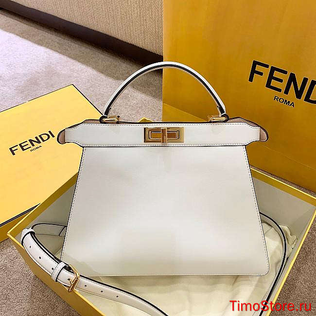 Fend1 Peekaboo ISeeU Medium Bag White 33 x 25 x 13cm  - 1
